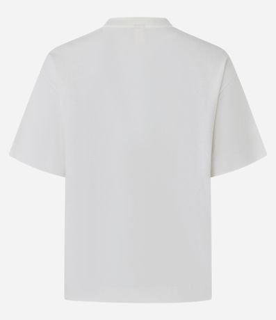 Remera Boxy en Algodón Estampado de Flor con Bordado 3