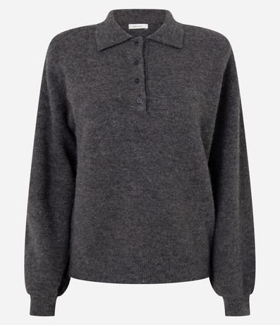 Suéter Regular en Punto Pesado con Cuello Polo 5