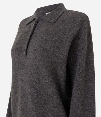 Suéter Regular en Punto Pesado con Cuello Polo 6