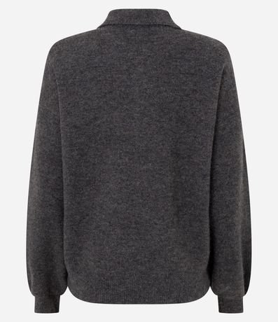 Suéter Regular en Punto Pesado con Cuello Polo 7