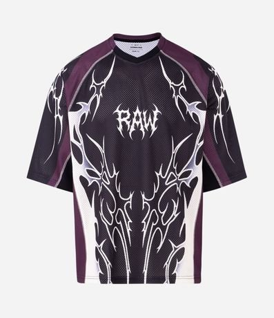 Remera Mesh Oversized con Estampa Tribal 6