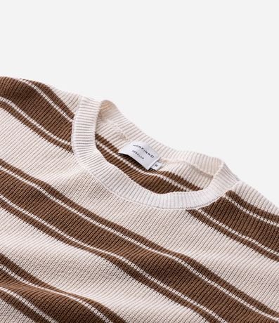 Remera Body Manga Corta con Efecto Punto y Rayas 9