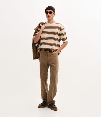 Remera Body Manga Corta con Efecto Punto y Rayas 2