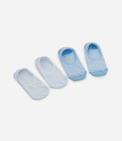 Kit 02 Medias Invisibles en Algodón con Estampado de Rayas