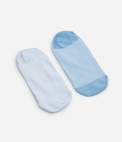 Kit 02 Medias Invisibles en Algodón con Estampado de Rayas 3