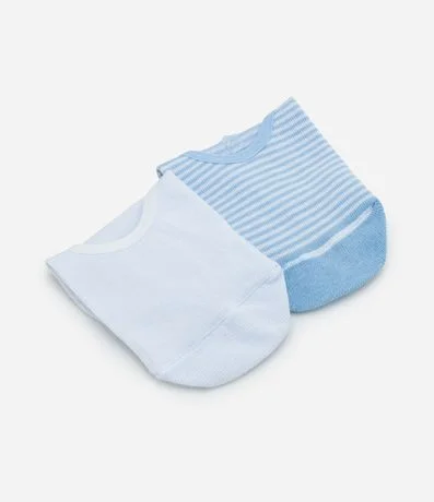 Kit 02 Medias Invisibles en Algodón con Estampado de Rayas 4