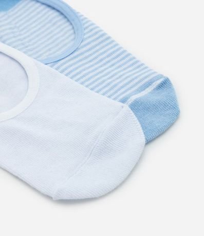 Kit 02 Medias Invisibles en Algodón con Estampado de Rayas 5