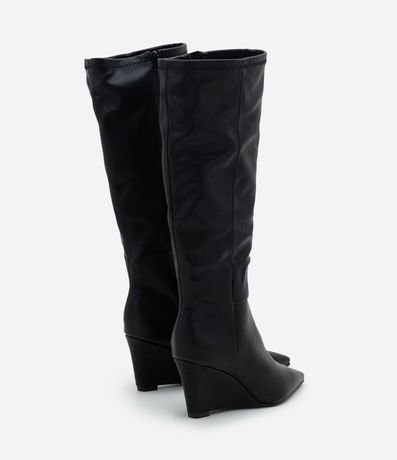 Bota Caña Larga en PU con Salto Anabela y Punta Fina 6