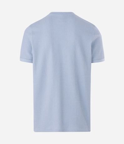 Remera Regular con Cuello Redondo y Textura Vertical 2