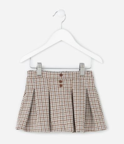 Short Pollera Tweed Pied-de-Poule Plisada - Talle 1 a 6 años