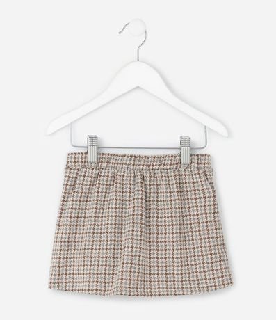 Short Pollera Tweed Pied-de-Poule Plisada - Talle 1 a 6 años 2