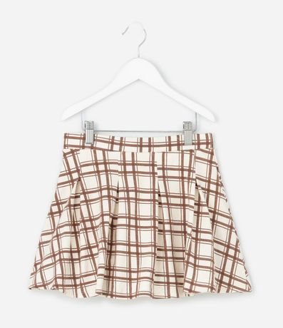 Pollera Infantil de Cuadros con Pliegues y Shorts Interno – Talle 7 a 16 años 2