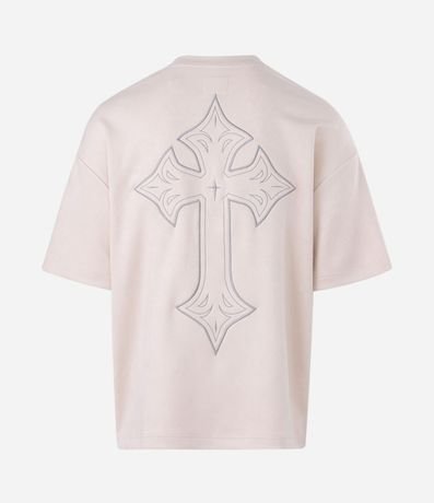 Remera Masculina Oversized Gamuza Cruz en la Espalda 6