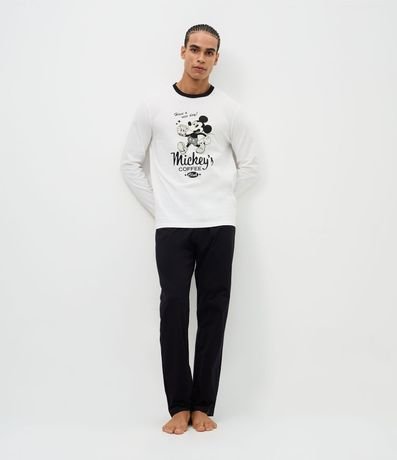 Pijama Largo Mickey Coffee Club en Algodón