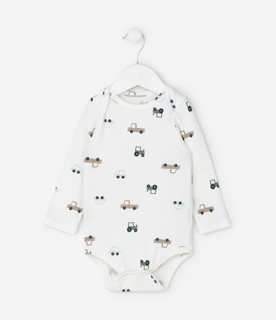 Body Infantil con Estampado Carrinhos – Talle 0 a 18 Meses 2
