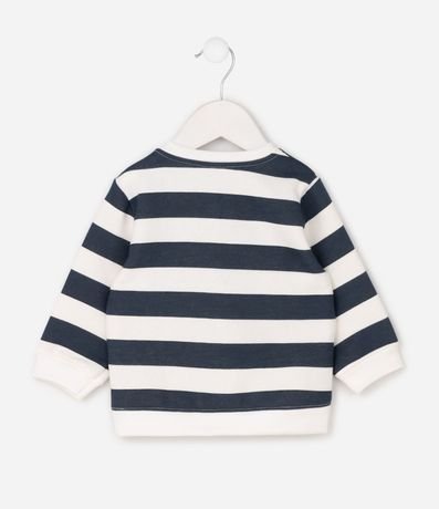 Buzo Infantil Listrado con Bordado de Osito – Talle 0 a 18 Meses 2