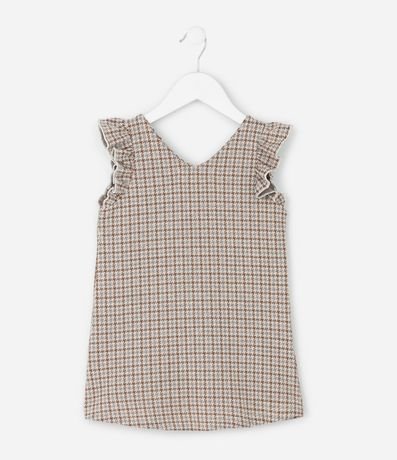 Vestido Infantil en Tweed Pied de Poule sin Manga – Talle 1 a 6 años 3