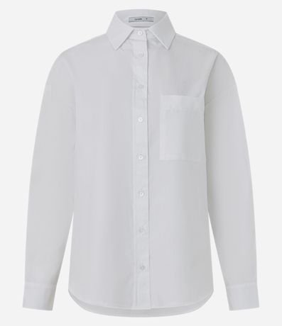 Camisa Femenina Clásica en Algodón con Bolsillo Frontal 2