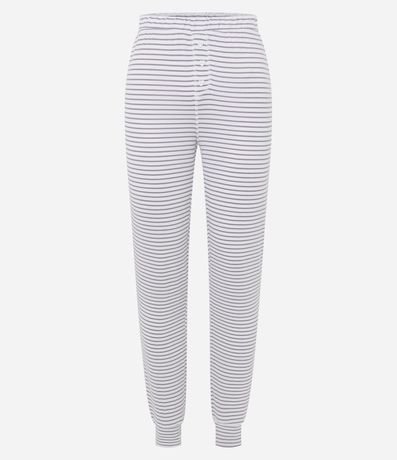 Pijama Larga en Punto con Estampa de Rayas 5