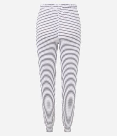 Pijama Larga en Punto con Estampa de Rayas 6