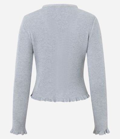 Cardigan en Punto con Punto Texturizado y Volados en el Ruedo 3