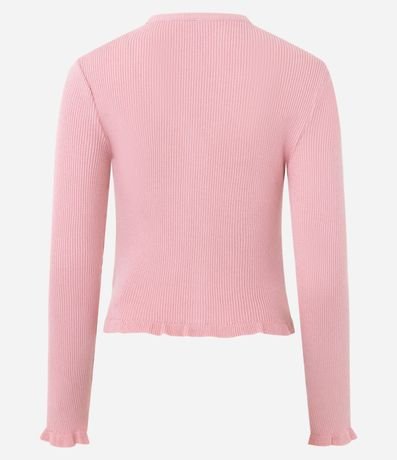 Cardigan en Punto con Punto Texturizado y Volados en el Ruedo 7