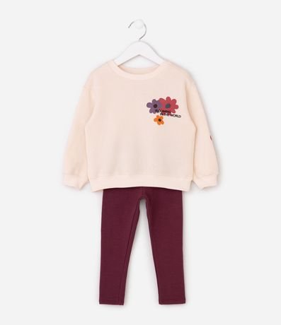 Conjunto Infantil Saco y Pantalón con Estampa Floral – Talle 1 a 6 años