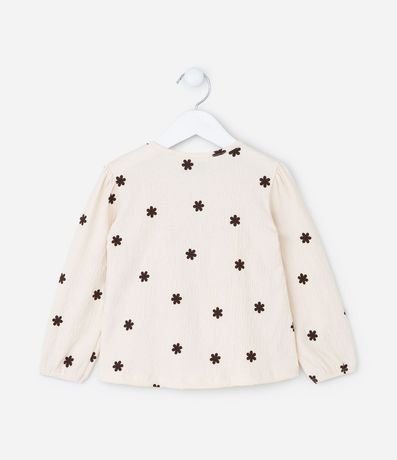 Blusa Infantil Texturizada con Volado y Estampa Floral – Talle 1 a 5/6 años 3