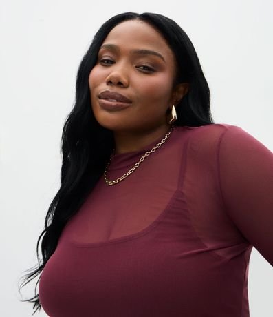 Blusa en Tule con Anágua y cuello Curve & Plus Size 3