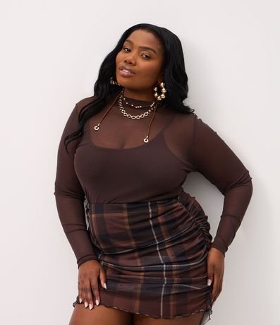 Blusa en Tule con Anágua y cuello Curve & Plus Size 3