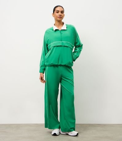Pantalón Recto Deportivo con Friso Contrastante