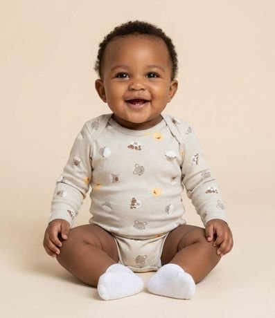 Body Infantil con Estampa de Animales de la Granja – Talle 0 a 18 Meses