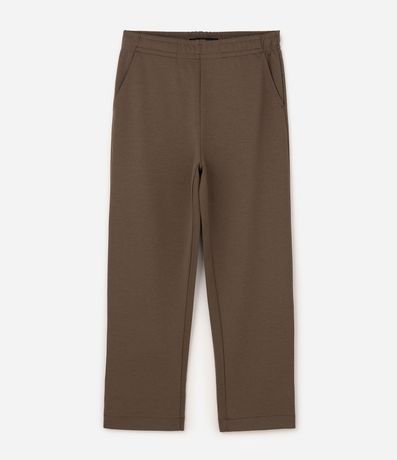 Pantalón Recto en Malla Pesada Scuba con Cintura Elástica 6
