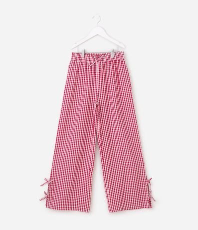Pantalón Wide Leg Vichy Rojo- Talle 7 a 16 años 2