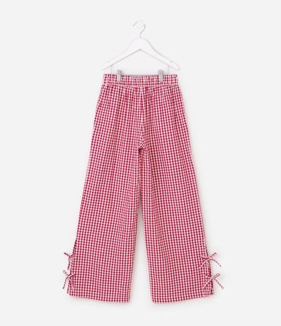 Pantalón Wide Leg Vichy Rojo- Talle 7 a 16 años 3