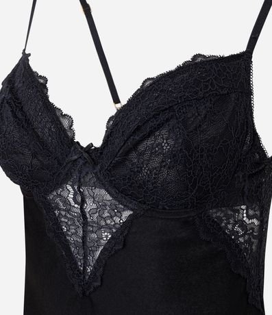 Camisón Sin Copa en Microfibra con Encaje en el Busto 2