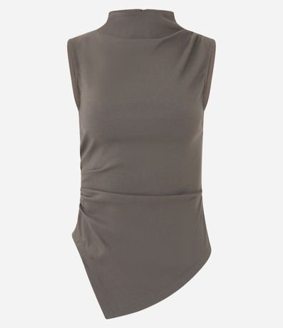 Blusa en Bengalina con Cuello y Ruedo Asimétrico 5