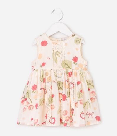 Vestido Infantil Floral Laise con Bombacha - Talle 3 a 18 Meses 3