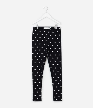 Pantalón Infantil Legging con Estampa de Corazones en Foil – Talle 5 a 14 años 2