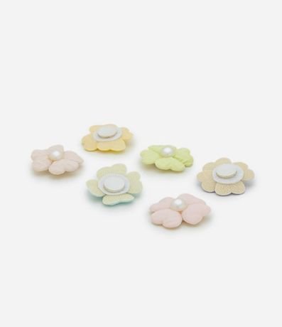 Kit 06 Pinzas para el Pelo Infantil con Flores y Perlas – Talle U 2