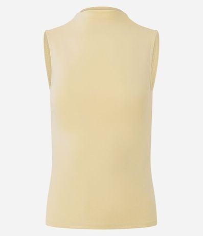Blusa Musculosa Básica en Algodón con Cuello Alto 2