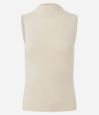 Blusa Musculosa Básica de Algodón con Cuello Alto 2