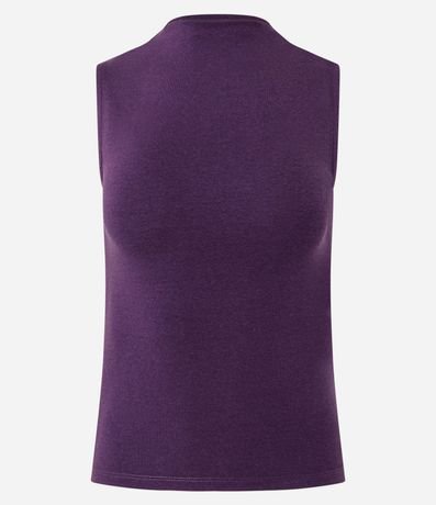 Blusa Musculosa Básica de Algodón con Cuello Alto 2