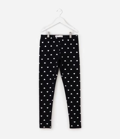 Pantalón Infantil Legging con Estampa de Corazón en Foil – Talle 5 a 14 años 3