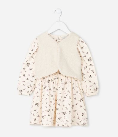 Vestido Infantil Floral con Chaleco de Pelito – Talle 1 a 6 años 2