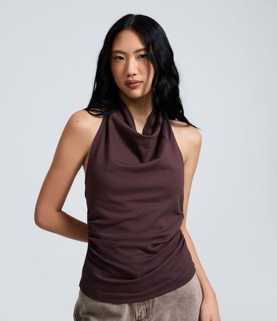 Blusa Frente única en Punto Roma con Escote Degagê