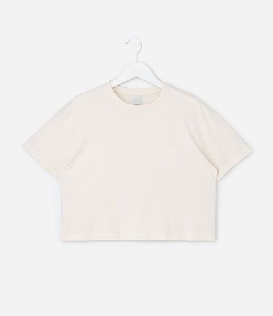 Remera Infantil Boxy con Aplicación de Perlas – Talle 5 a 14 años