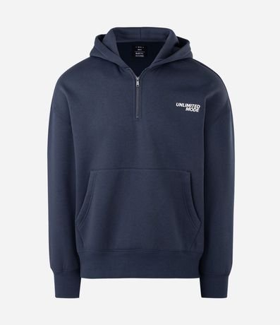 Buzo Masculino Algodón Unlimited con Capucha y Half Cremallera 5