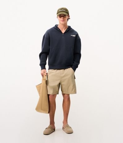 Buzo Masculino Algodón Unlimited con Capucha y Half Cremallera 2