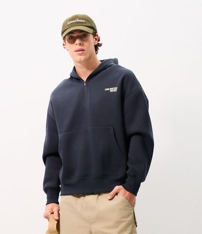 Buzo Masculino Algodón Unlimited con Capucha y Half Cremallera 3